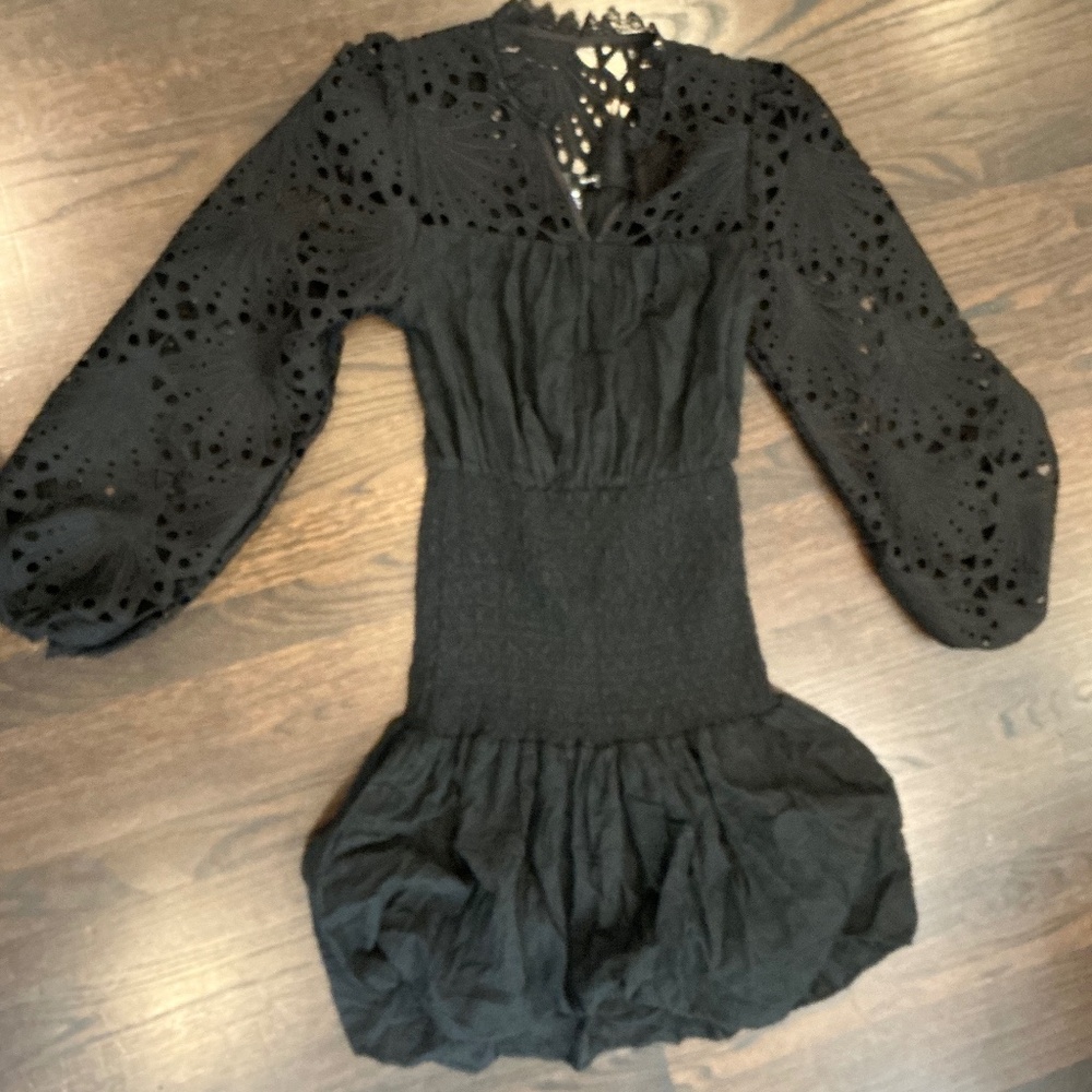 AQUA BLACK LACED DRESS